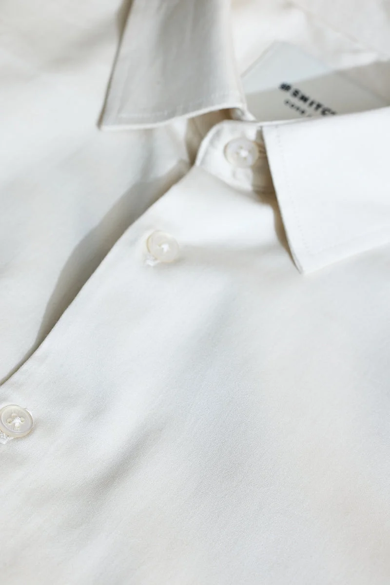 سنيتش Core Lab Satin Stretch White Slim Fit Shirt